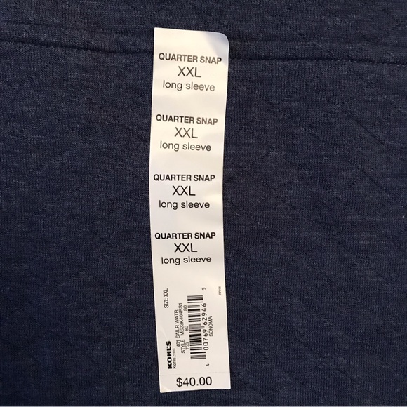 Sonoma Fleece Pullover NEW Adult Size XXL 2XL Blue Quarter Snap Pockets Unisex - Picture 10 of 12